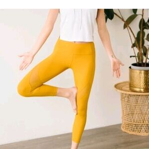 ZYIA Yellow High-Waisted Leggings